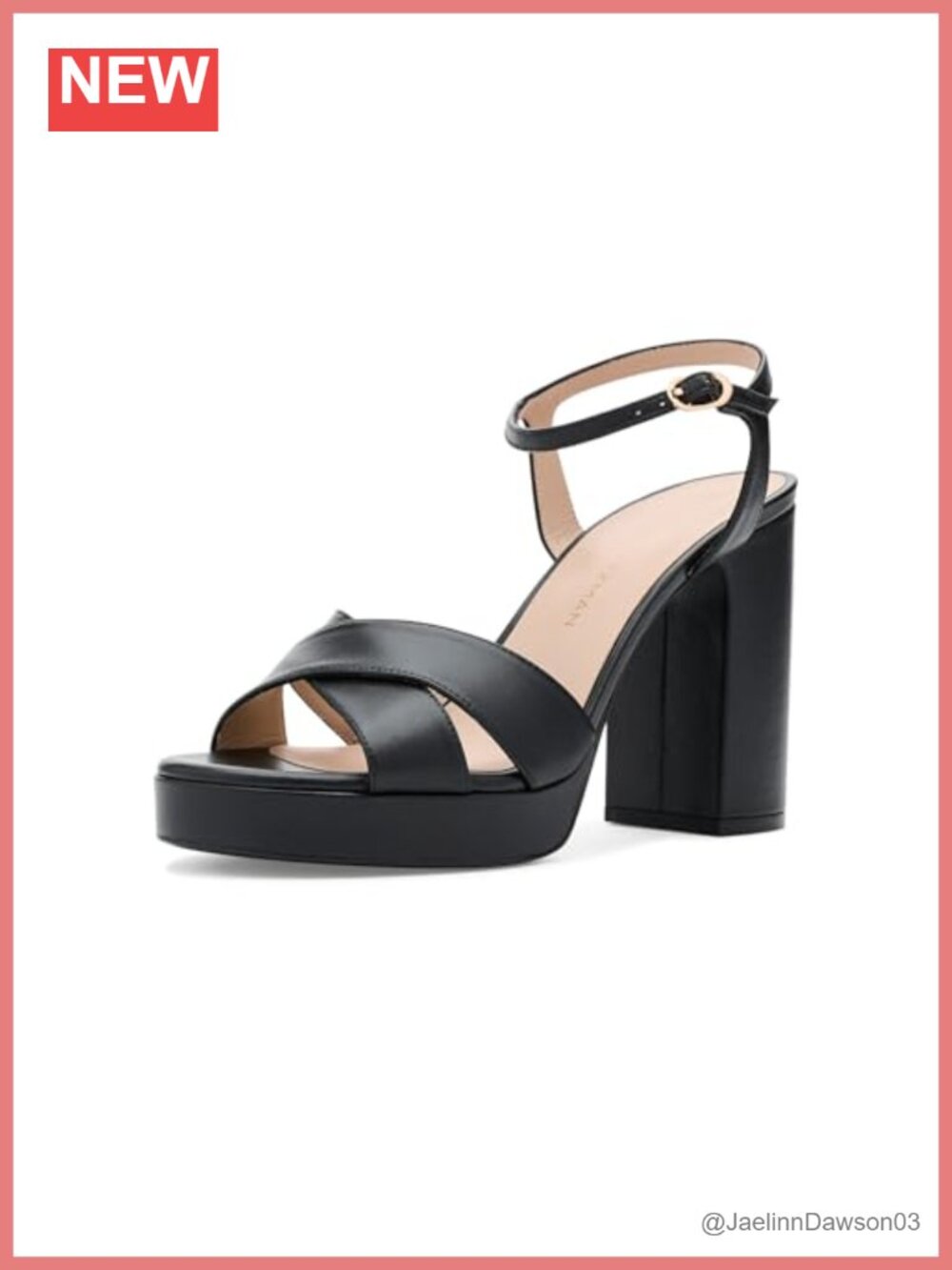 Leather Platform Sandals with Crossover Straps - Womens